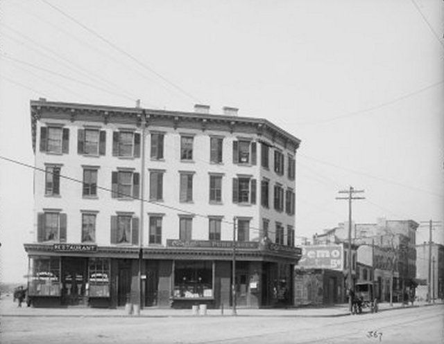 "Four story saloon and restaurant between Hamilton and Lorraine Street. April 5, 1904."
